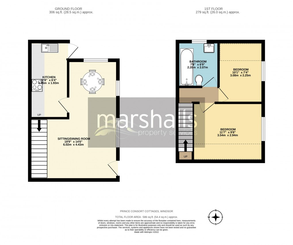 Floorplan for Prince Consort Cottages, Windsor