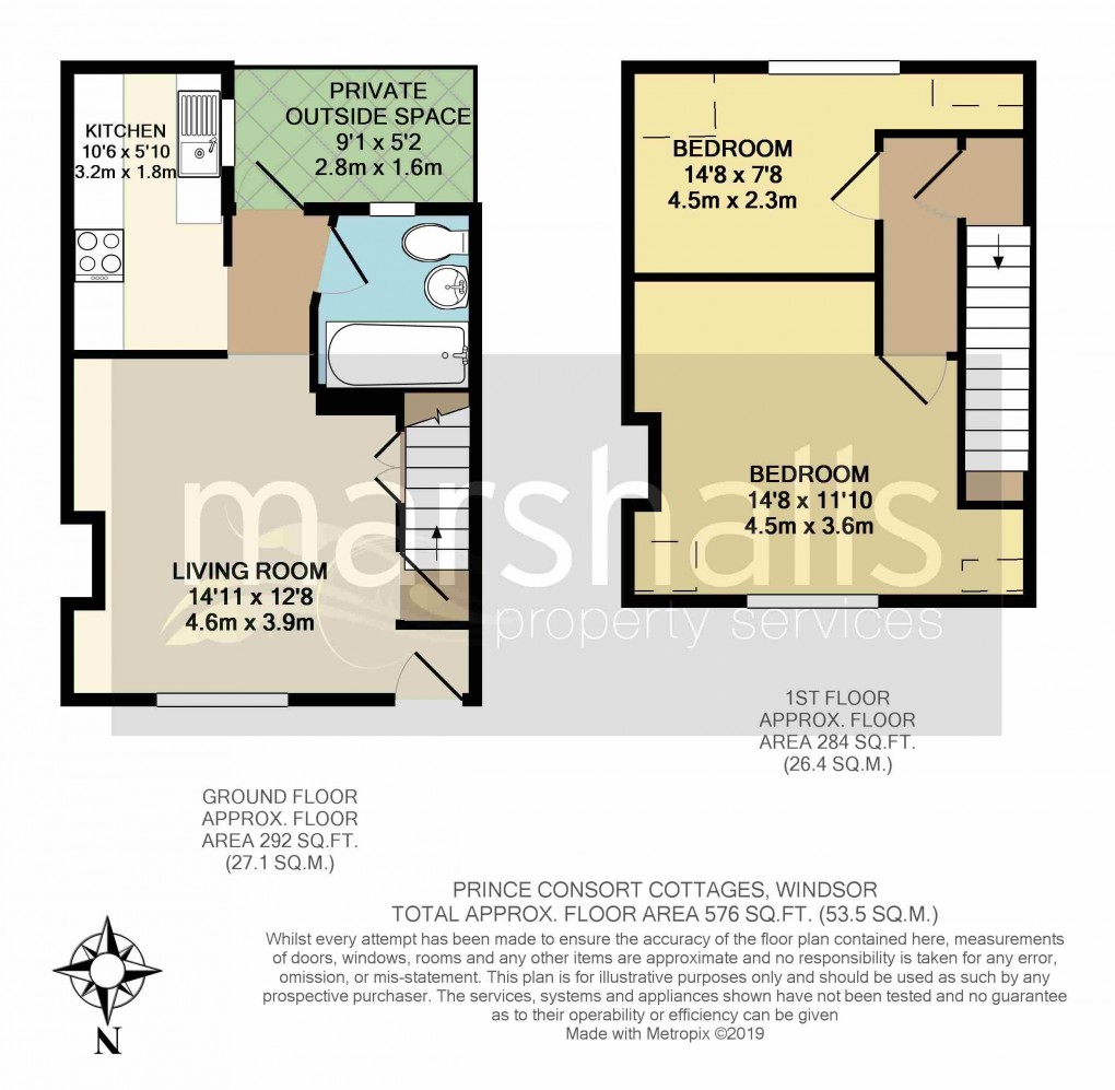 Floorplan for Prince Consort Cottages, Windsor