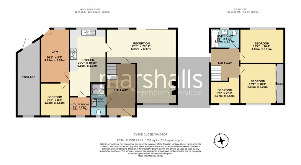 Floorplan for Dyson Close, Windsor